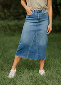 A-line Midi Denim Skirt